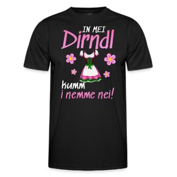 In Mei Dirndl Kumm I Nimma Nei | - Männer Funktions-T-Shirt - Schwarz - Vorne - AI Model Male 178 dark (178cm)