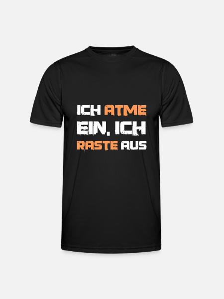 Lustiger Spruch Ich atme ein - Männer Funktions-T-Shirt - Schwarz