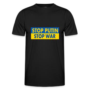 Stop war - Männer Funktions-T-Shirt - Schwarz - Vorne - AI Model Male 178 dark (178cm)
