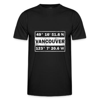 Vancouver coordonne la ville Canada Vancouver - T-shirt sport Homme - noir - Devant - AI Model Male 178 dark (178cm)