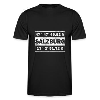 Salzburg Koordinaten Stadt Salzburg - Männer Funktions-T-Shirt - Schwarz - Vorne - AI Model Male 178 dark (178cm)