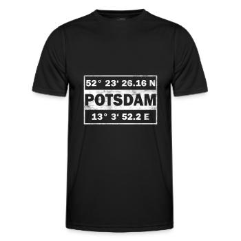 Potsdam Koordinaten Stadt Potsdam - Männer Funktions-T-Shirt - Schwarz - Vorne - AI Model Male 178 dark (178cm)