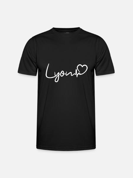 Lyon heartbeat - Men's Functional T-Shirt - black