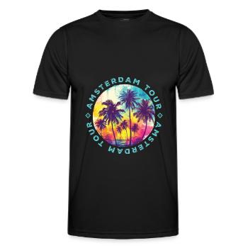 Visite des palmiers d’Amsterdam - T-shirt sport Homme - noir - Devant - AI Model Male 178 dark (178cm)