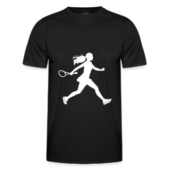 Tennis Spielerin Symbol - Männer Funktions-T-Shirt - Schwarz - Vorne - AI Model Male 178 dark (178cm)
