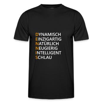 Dennis Name Geschenk - Männer Funktions-T-Shirt - Schwarz - Vorne - AI Model Male 178 dark (178cm)