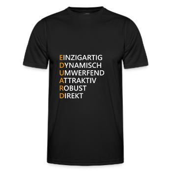 Eduard Name Geschenk - Männer Funktions-T-Shirt - Schwarz - Vorne - AI Model Male 178 dark (178cm)