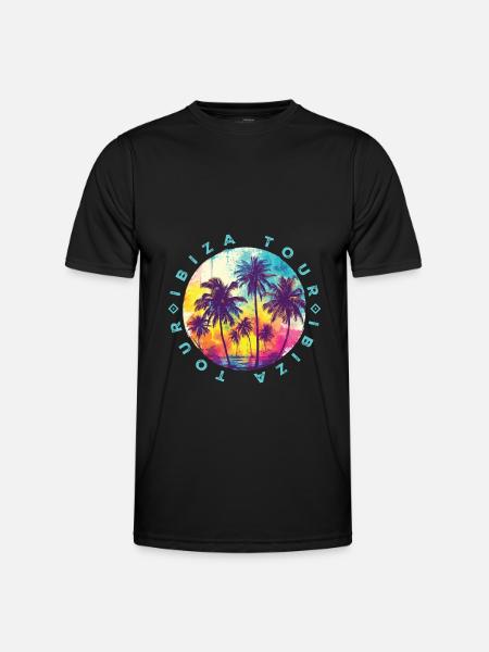 Ibiza Tour Palm Trees - Men's Functional T-Shirt - black