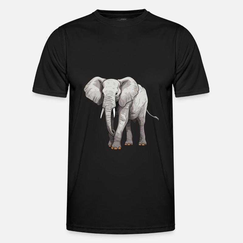 Elefant Tier - Männer Funktions-T-Shirt - Schwarz