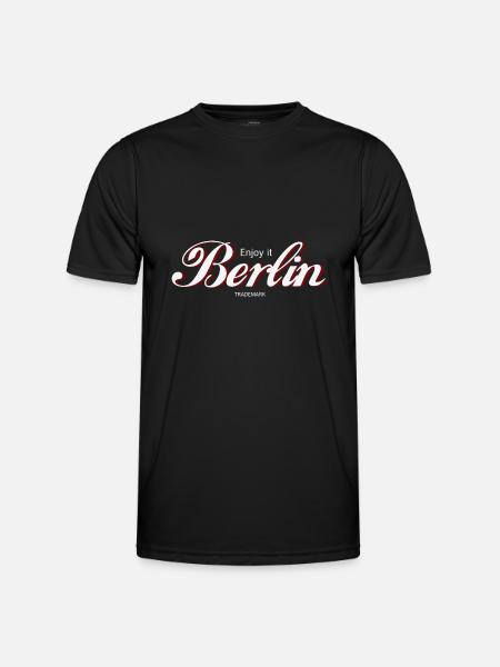 Enjoy Berlin - Männer Funktions-T-Shirt - Schwarz
