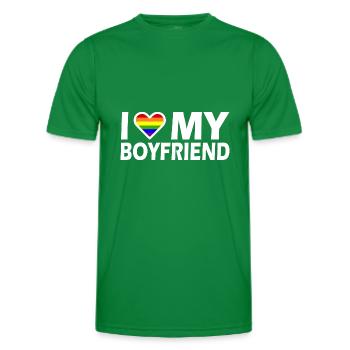 I love my boyfriend - Men's Functional T-Shirt - kelly green - Front - AI Model Male 178 dark (178cm)