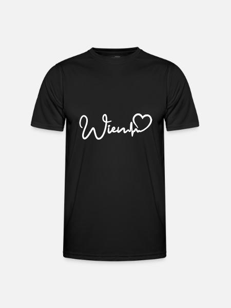 Wien Herzschlag Hauptstadt Österreich - Männer Funktions-T-Shirt - Schwarz