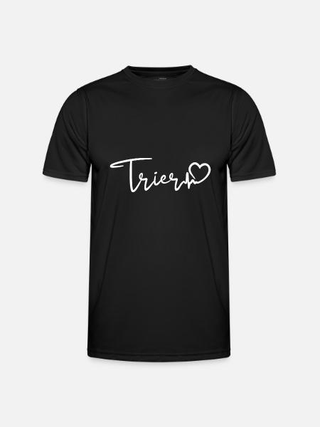 Trier Herzschlag - Männer Funktions-T-Shirt - Schwarz