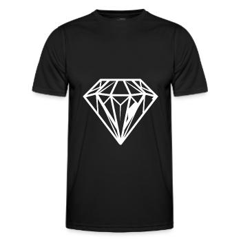 Bijou de pierre précieuse en diamant - T-shirt sport Homme - noir - Devant - AI Model Male 178 dark (178cm)