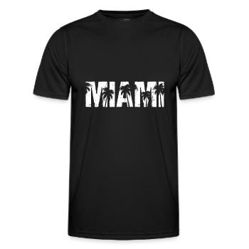 Miami Palmen Miami Beach - Männer Funktions-T-Shirt - Schwarz - Vorne - AI Model Male 178 dark (178cm)