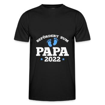 Werdender Papa 2022 Schwangerschaft Verkündung - Männer Funktions-T-Shirt - Schwarz - Vorne - AI Model Male 178 dark (178cm)