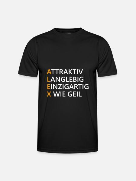 Alex Name Geschenk - Männer Funktions-T-Shirt - Schwarz