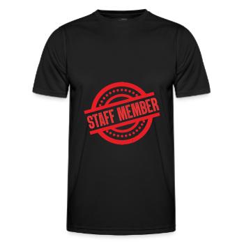 Staff Member - Men's Functional T-Shirt - black - Front - AI Model Male 178 dark (178cm)