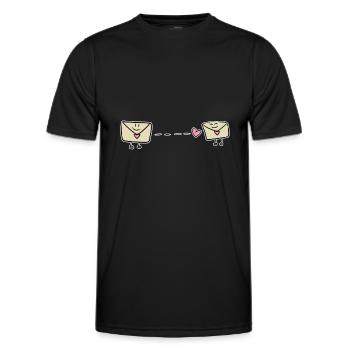 amour envoyer des lettres dessin animé de la Saint-Valentin - T-shirt sport Homme - noir - Devant - AI Model Male 178 dark (178cm)