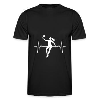 Volleyball Spielerin Puls Frequenz - Männer Funktions-T-Shirt - Schwarz - Vorne - AI Model Male 178 dark (178cm)