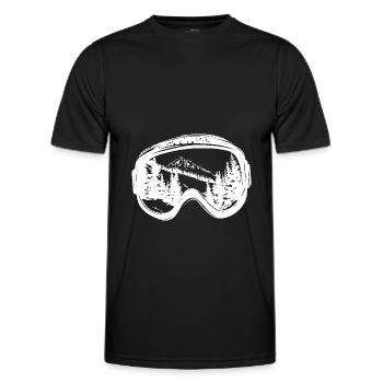 Lunettes de ski Piste Mountains - T-shirt sport Homme - noir - Devant - AI Model Male 178 dark (178cm)