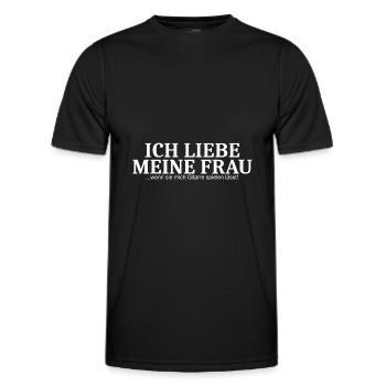 Ich liebe meine Frau Gitarre Musik Instrument - Männer Funktions-T-Shirt - Schwarz - Vorne - AI Model Male 178 dark (178cm)