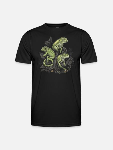 Chameleons Branch Reptiles Chameleon - Men's Functional T-Shirt - black