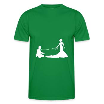 Hochzeit Brautpaar Leine - Männer Funktions-T-Shirt - Kelly Green - Vorne - AI Model Male 178 dark (178cm)