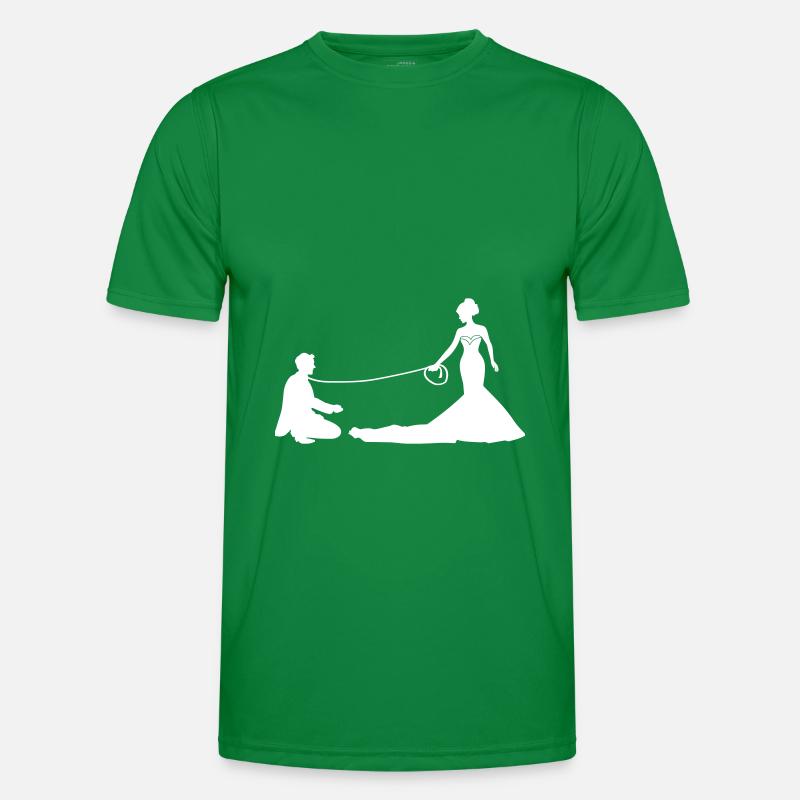 Wedding Newlyweds Leash Men's Functional T-Shirt
