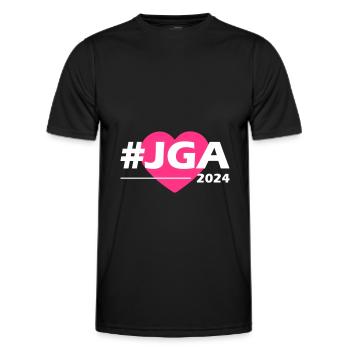 Bachelorette Party 2024 Bachelorette Heart - Men's Functional T-Shirt - black - Front - AI Model Male 178 dark (178cm)