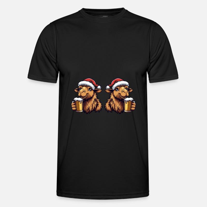 Kamel Weihnachten Bier Team - Männer Funktions-T-Shirt - Schwarz