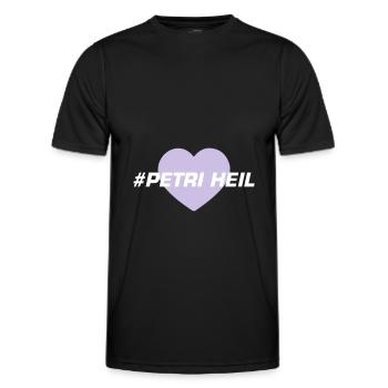Petri Heil Heart Fishing - Men's Functional T-Shirt - black - Front - AI Model Male 178 dark (178cm)