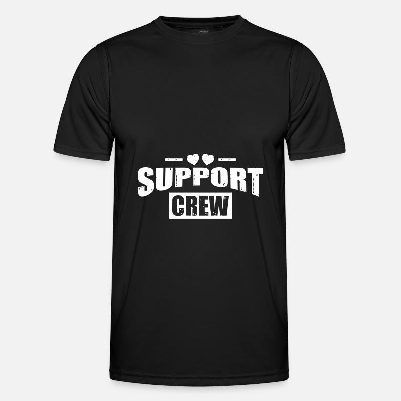 Support Crew Herz - Männer Funktions-T-Shirt - Schwarz