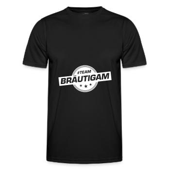 Équipe Marié Fête de mariage Mariage - T-shirt sport Homme - noir - Devant - AI Model Male 178 dark (178cm)