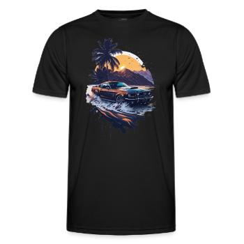 Voiture de sport classique - T-shirt sport Homme - noir - Devant - AI Model Male 178 dark (178cm)