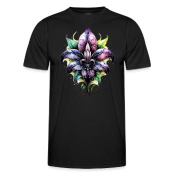 Fleur de Lys, Lilie, Mardi Gras, Frankreich Wappen - Männer Funktions-T-Shirt - Schwarz - Vorne - AI Model Male 178 dark (178cm)