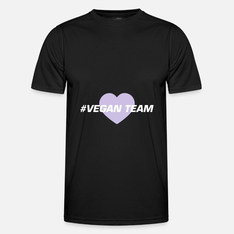 Vegan Team Herz - Männer Funktions-T-Shirt - Schwarz