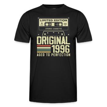 28. Jubiläumsgeschenk im Retro-Stil 1996 - Männer Funktions-T-Shirt - Schwarz - Vorne - AI Model Male 178 dark (178cm)