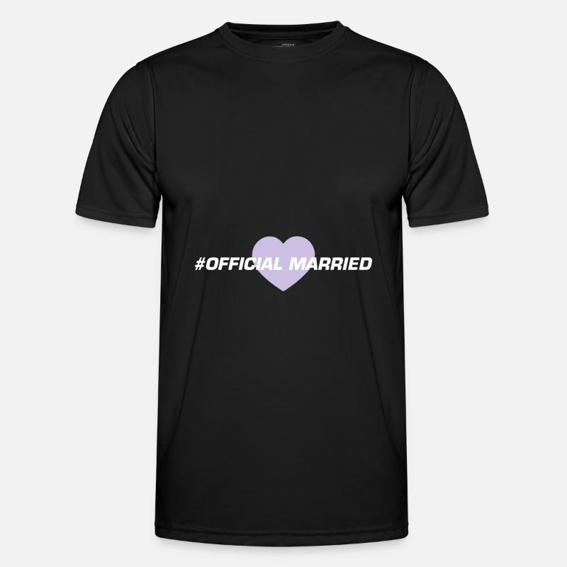 Married Wedding Heart - Men's Functional T-Shirt - black