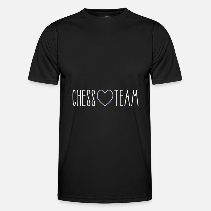 Chess Team Herz - Männer Funktions-T-Shirt - Schwarz