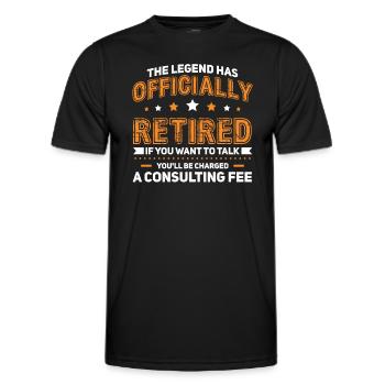Retraité Pension de retraite Humour Idée cadeau Grand-père - T-shirt sport Homme - noir - Devant - AI Model Male 178 dark (178cm)