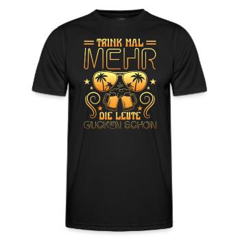 Mallorca Trink Mal Mehr Die Leute Gucken Schon - Männer Funktions-T-Shirt - Schwarz - Vorne - AI Model Male 178 dark (178cm)