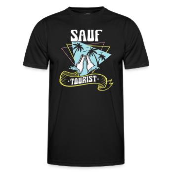 Mallorca Party Humor Spruch Sauf Tourist - Männer Funktions-T-Shirt - Schwarz - Vorne - AI Model Male 178 dark (178cm)