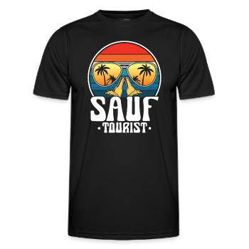 Mallorca Party Humor Spruch Sauf Tourist - Männer Funktions-T-Shirt - Schwarz - Vorne - AI Model Male 178 dark (178cm)