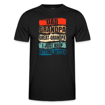 Idée cadeau arrière-grand-père Papa Grand-père Arrière-grand-père - T-shirt sport Homme - noir - Devant - AI Model Male 178 dark (178cm)