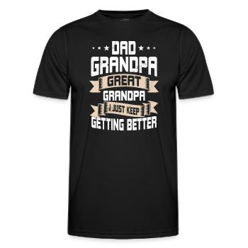 Great-grandpa gift idea Dad Grandpa Great-Grandpa - Men's Functional T-Shirt - black - Front - AI Model Male 178 dark (178cm)
