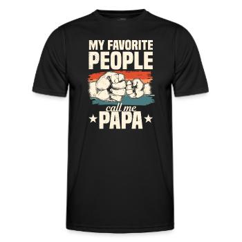 Papa Geschenkidee My Favorite People Call Me Papa - Männer Funktions-T-Shirt - Schwarz - Vorne - AI Model Male 178 dark (178cm)