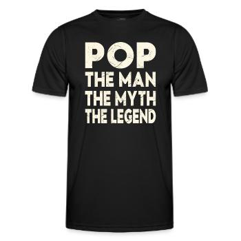 Papa Geschenkidee Pop The Man The Myth The Legend - Men's Functional T-Shirt - black - Front - AI Model Male 178 dark (178cm)