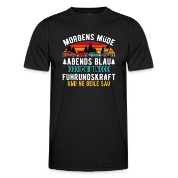 Treckerfahrer Traktor Landwirt Humor Geschenkidee - Männer Funktions-T-Shirt - Schwarz - Vorne - AI Model Male 178 dark (178cm)