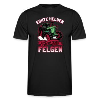 Landwirt Traktor Echte Helden Fahren Rote Felgen - Männer Funktions-T-Shirt - Schwarz - Vorne - AI Model Male 178 dark (178cm)